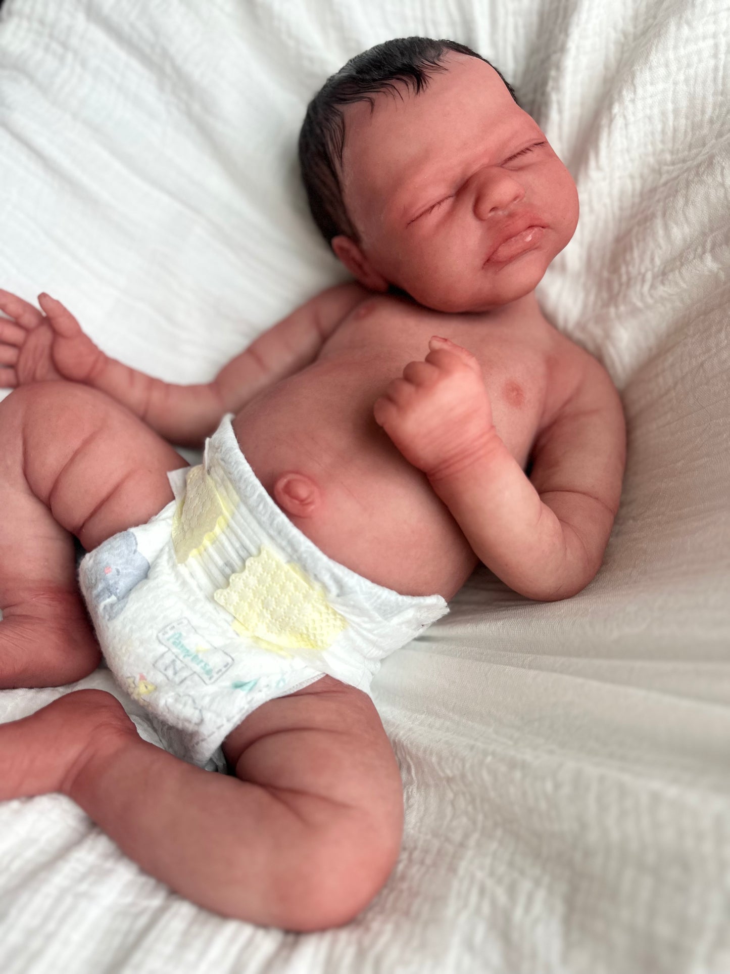 (Cuddle Cub) Silicone Baby boy OLIVER (Rooted HAIR)(Customization Available)