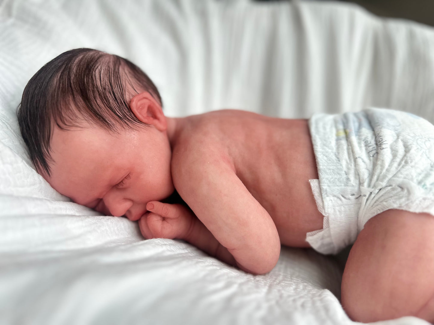 (Cuddle Cub) Silicone Baby boy OLIVER (Rooted HAIR)(Customization Available)