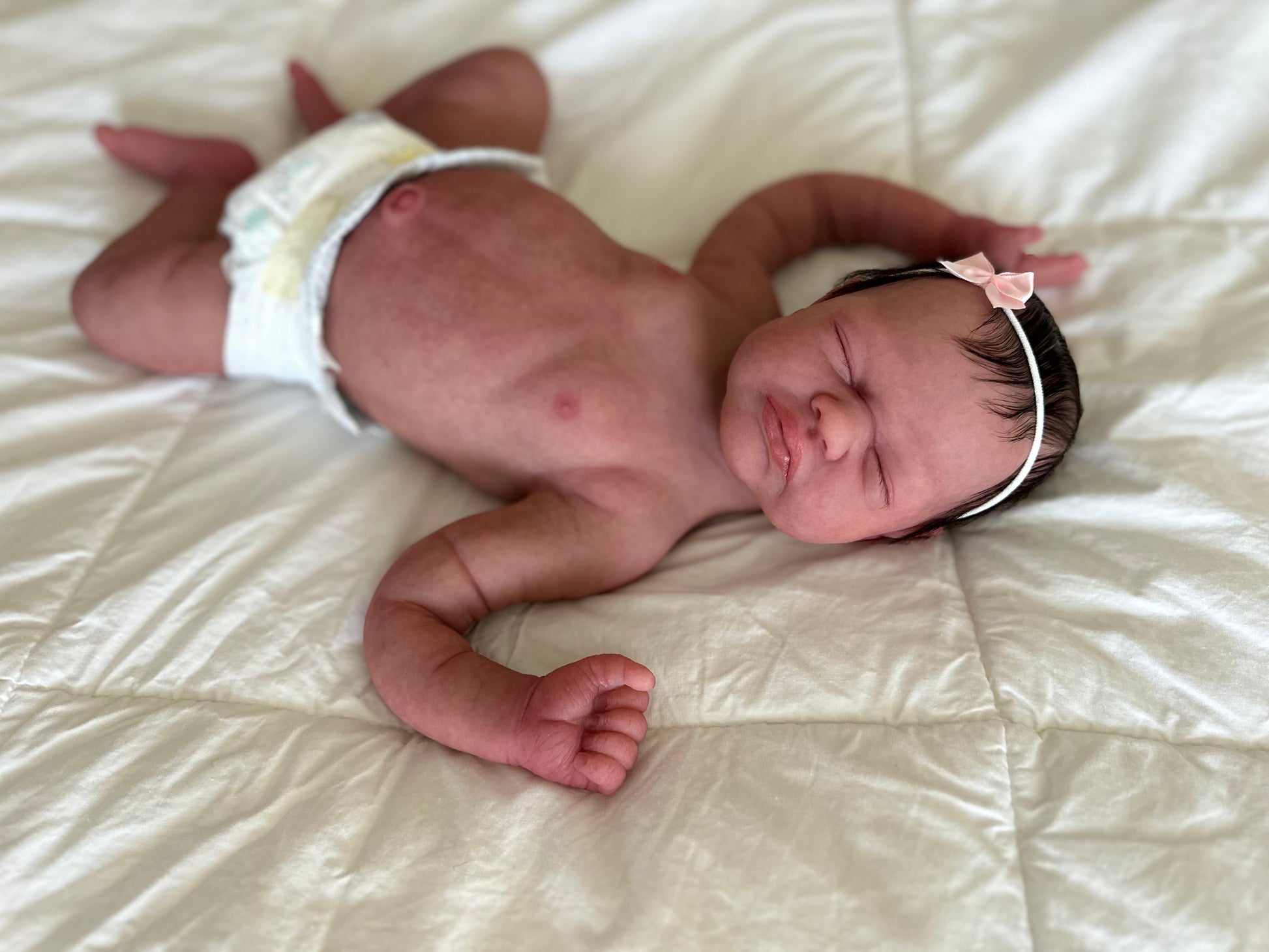 (Cuddle Cub) Silicone Baby girl OLIVE (Rooted HAIR) (Customization Available) - Cuddlecubsnursery