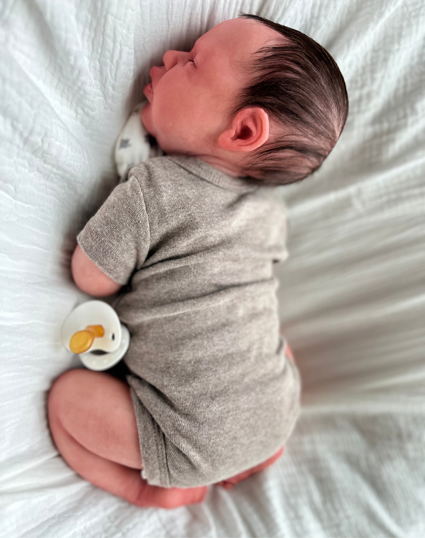 (Cuddle Cub) Silicone Baby boy OLIVER (Rooted HAIR)(Customization Available)