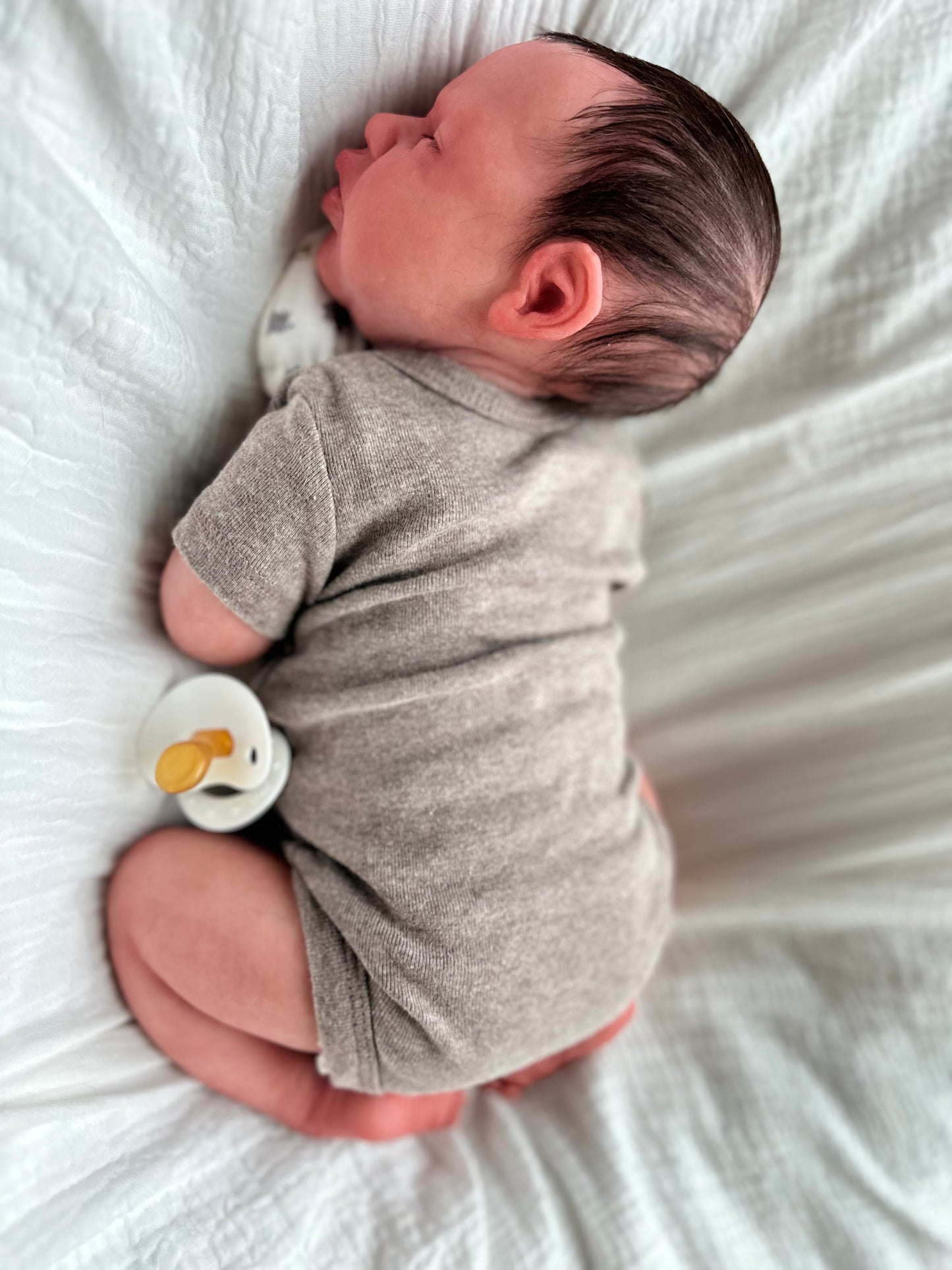 (Cuddle Cub) Silicone Baby boy OLIVER (Rooted HAIR)(Customization Available)
