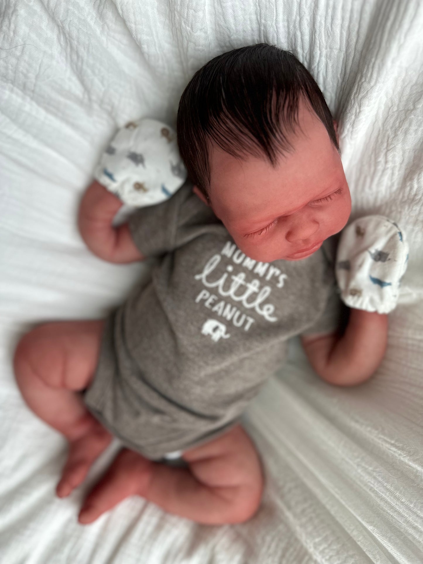 (Cuddle Cub) Silicone Baby boy OLIVER (Rooted HAIR)(Customization Available)